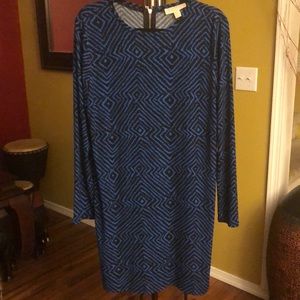 Michael Kors XL blue and black long sleeve dress.